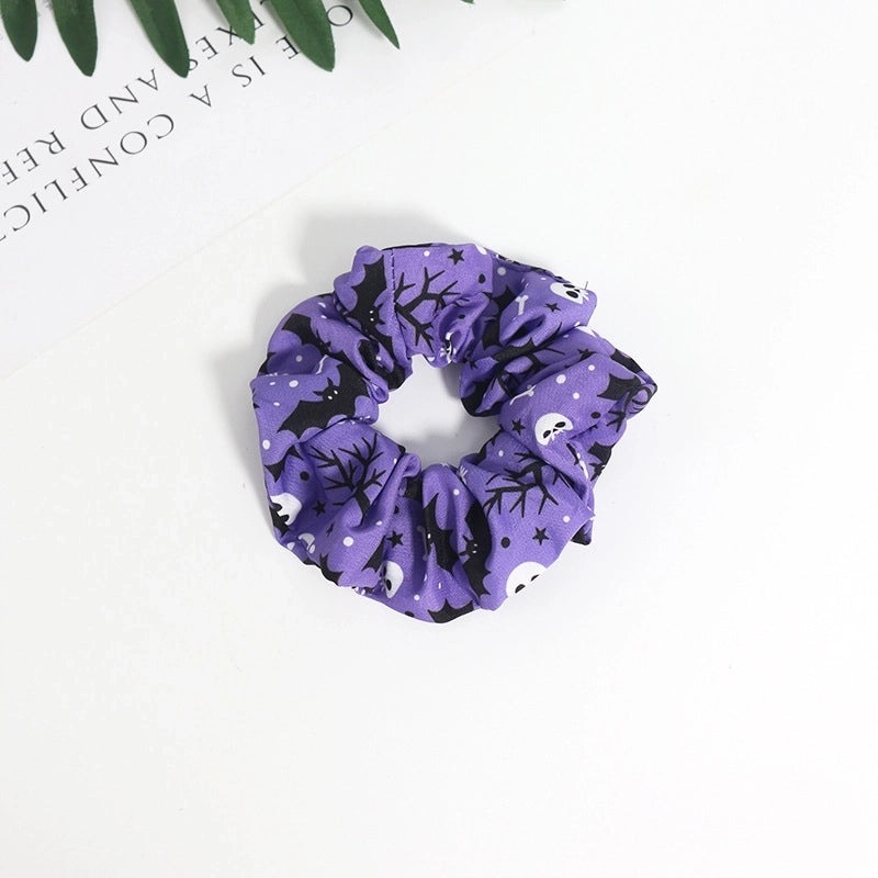 Halloween Cute Funny Pumpkin Bat Skull Hair Tie