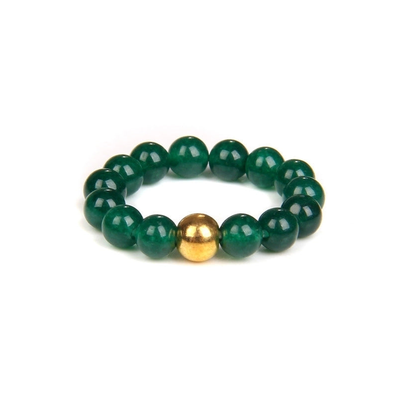 Retro Solid Color Natural Stone Beaded Rings 1 Piece