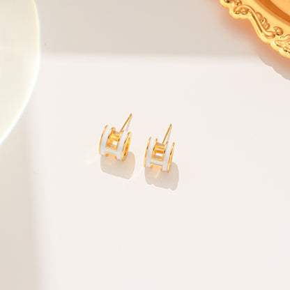 Korean Geometric Titanium Steel Stud Earrings