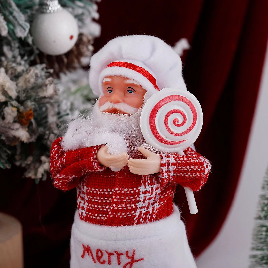 Cartoon Fabric Plush Standing Santa Claus Doll Christmas Decoration Desktop Ornament