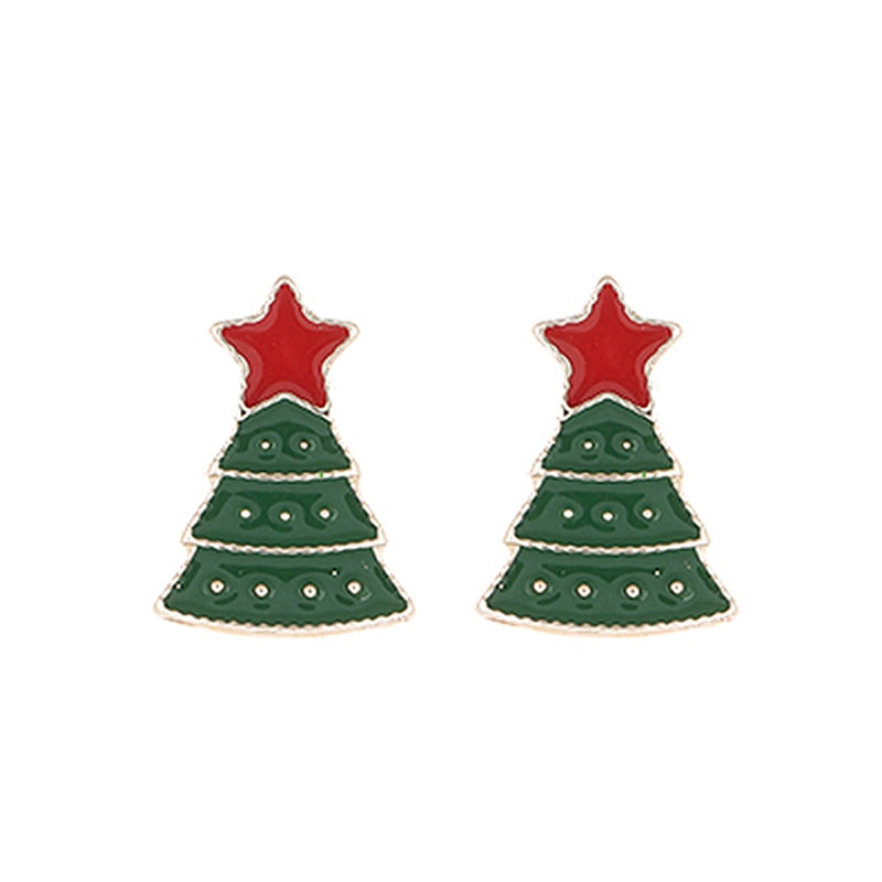 Christmas Cute Minimalist Christmas Tree Santa Claus Snowman Alloy Party Festival