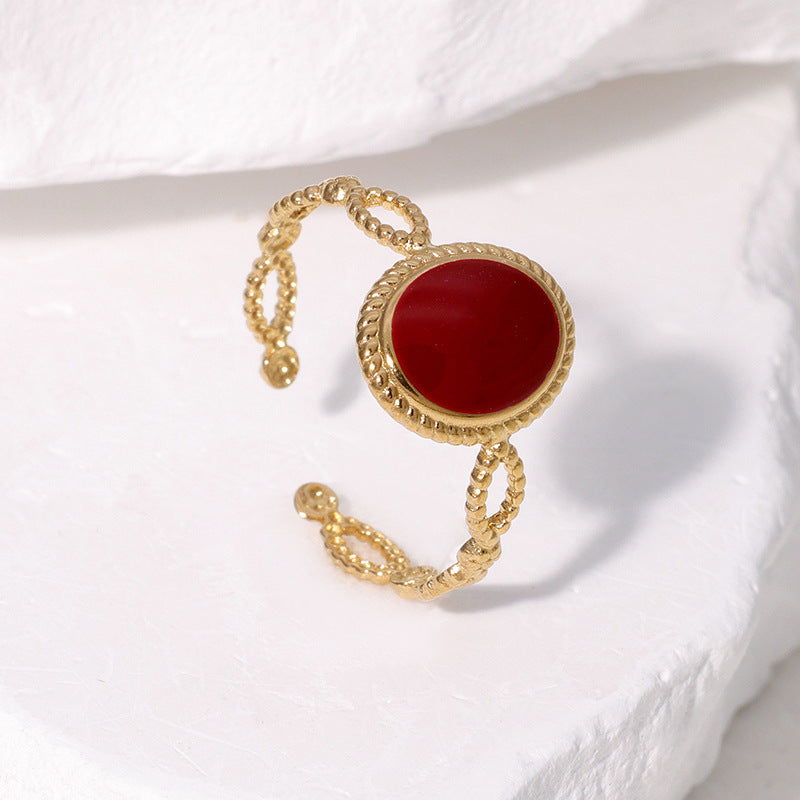 Luxurious Ellipse Geometric Stainless Steel Electroplating Rings