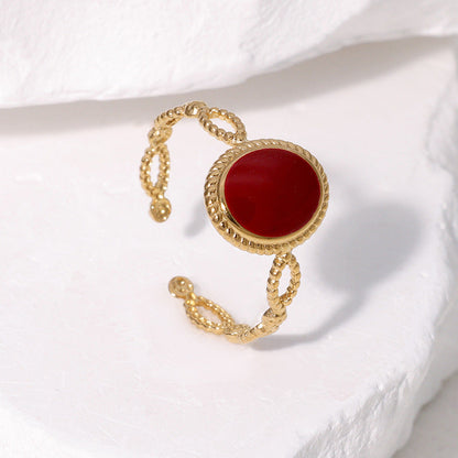 Luxurious Ellipse Geometric Stainless Steel Electroplating Rings