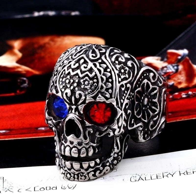 Retro Skull Alloy Plating Halloween Unisex Open Rings