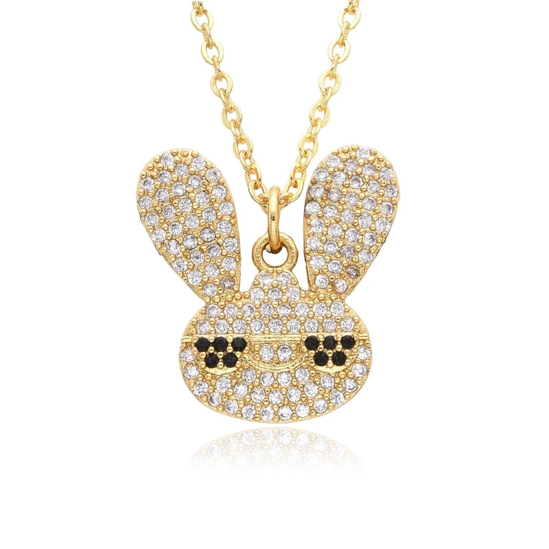 Casual Minimalist Animal Copper Inlay Zircon Necklace