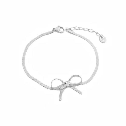 Sweet Bow Knot Titanium Steel Plating Choker