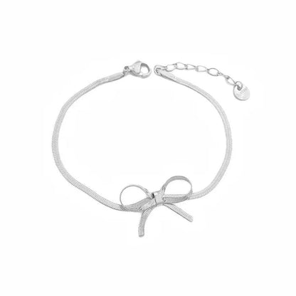 Sweet Bow Knot Titanium Steel Plating Choker