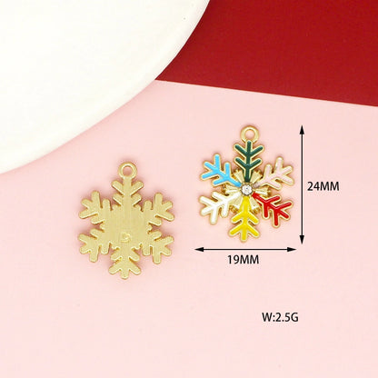 10 PCS/Package 17 * 21mm 17 * 22mm 19 * 24mm Alloy Rhinestones Penguin Christmas Tree Snowman Pendant Jewelry Accessories