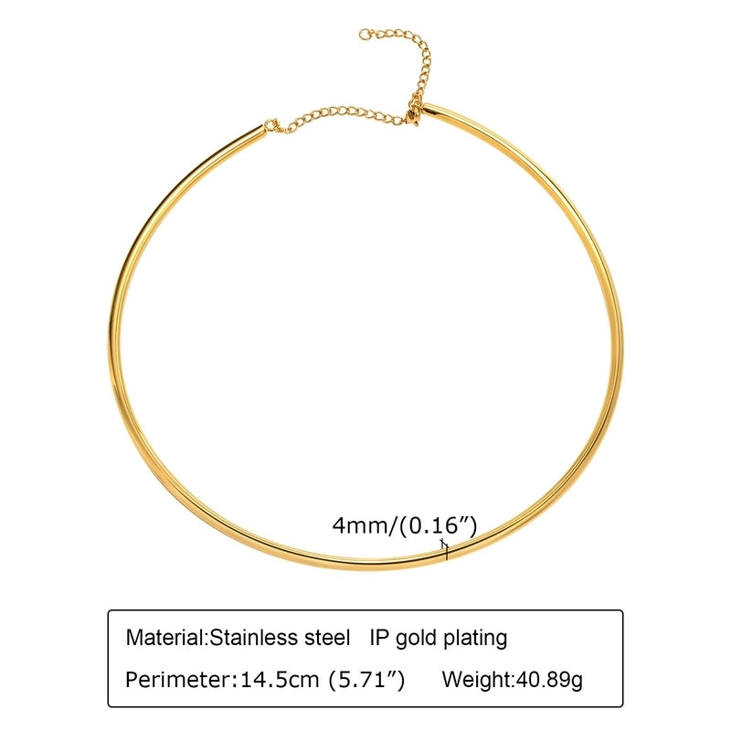 Minimalist Classic Style Solid Color 201 Stainless Steel Choker