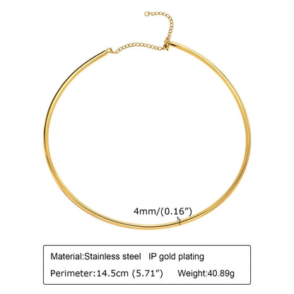 Minimalist Classic Style Solid Color 201 Stainless Steel Choker
