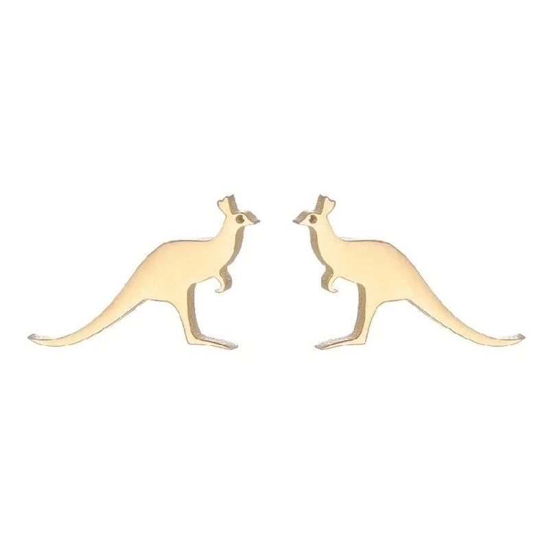 1 Pair Minimalist Animal Plating 304 Stainless Steel 18K Gold Plated Ear Studs