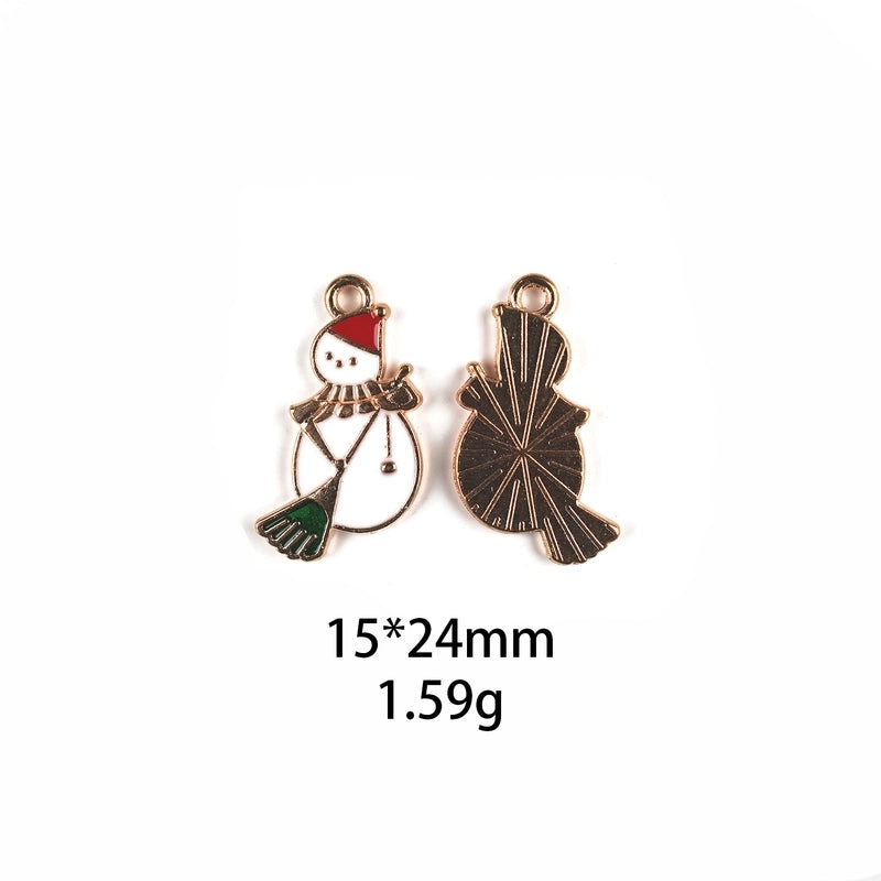 10 PCS/Package Zinc Alloy Christmas Hat Christmas Tree Santa Claus Pendant Jewelry Accessories