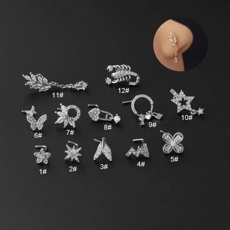 Nose Rings & Studs Fashion Geometric 316L Stainless Steel Copper Plating