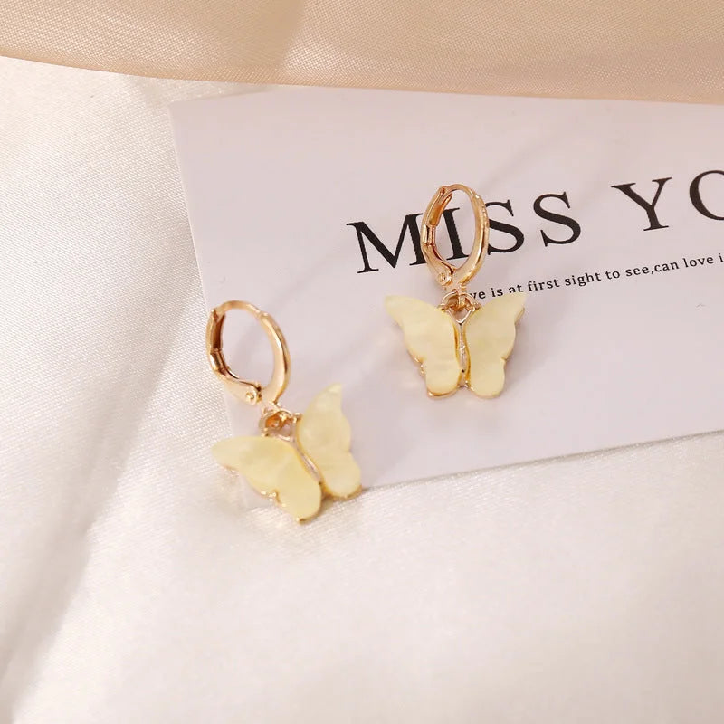 Women Butterfly Alloy Electroplating Earrings