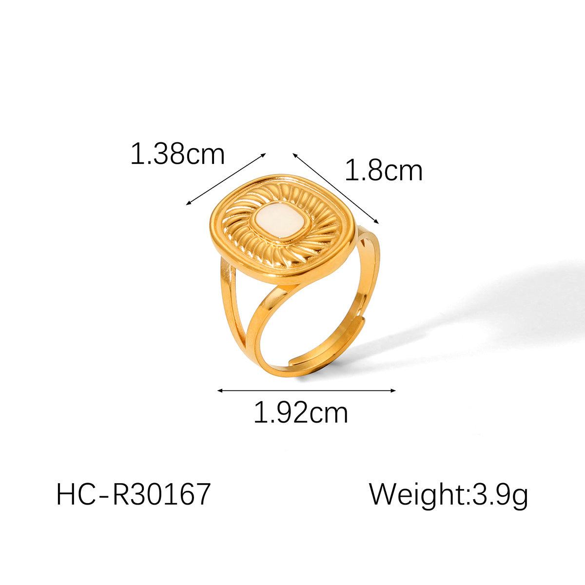 IG Style Open Ring Stripe Round Circle Geometric Stainless Steel Electroplating Rings