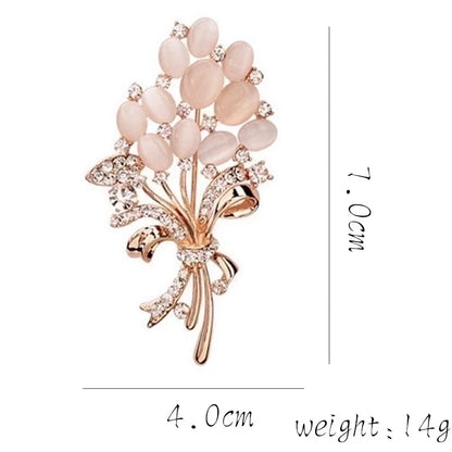 Fashion Pin Cat Flower Butterfly Imitation Pearl Alloy Inlay Rhinestones Opal Women'S Brooches