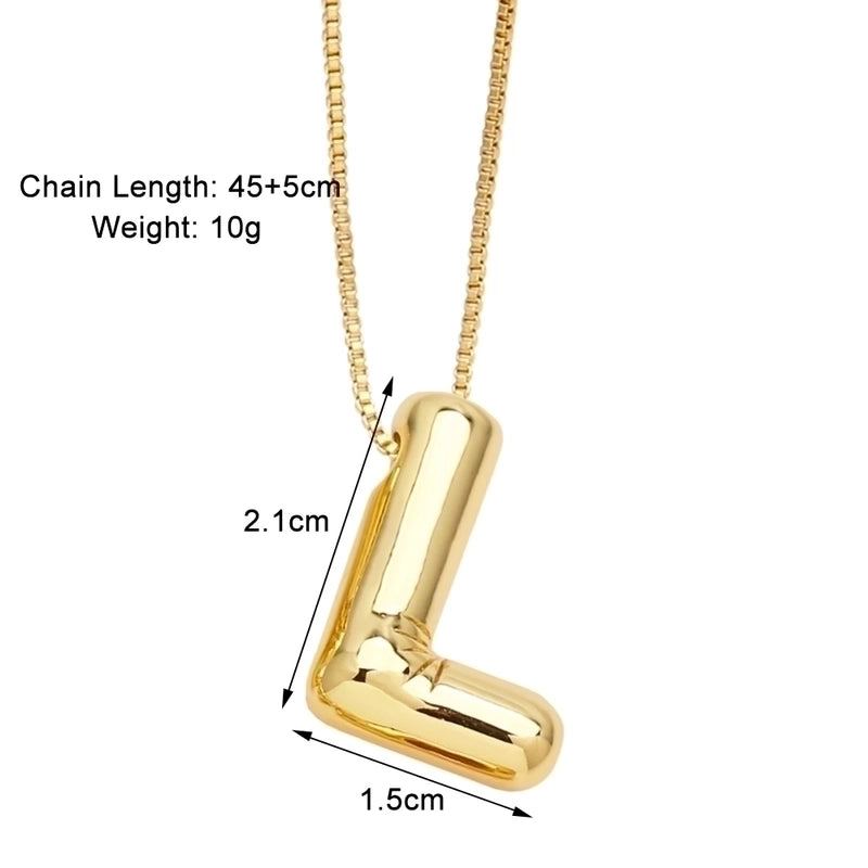 Minimalist Letter Copper Plating 18k Gold Plated Necklace Pendant