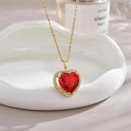 Sweet Heart Shape Titanium Steel Pendant Necklace