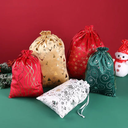 Christmas Minimalist Classic Style Christmas Tree Snowflake Flocking Holiday Daily Gift Bags Gift Wrapping Supplies