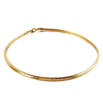 Titanium Steel 18K Gold Plated Fashion Plating Geometric Choker