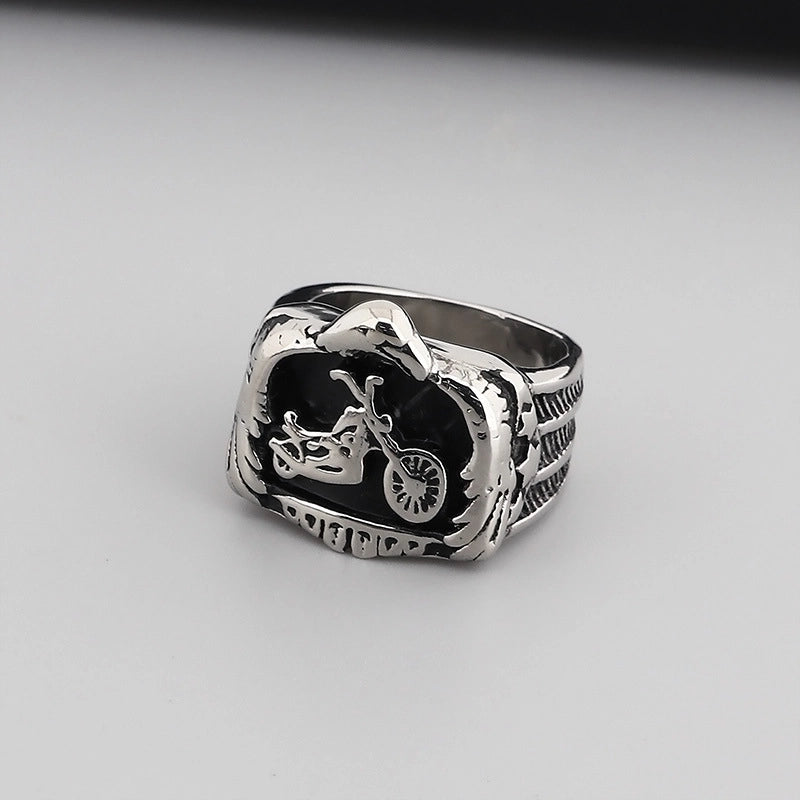 Punk Star Skull Titanium Steel Plating Halloween Men's Rings