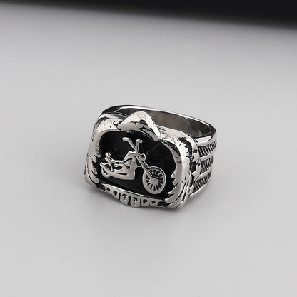 Punk Star Skull Titanium Steel Plating Halloween Men's Rings