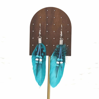 3 Pieces Explosions Long Tassel Feather Earrings Bohemian Ethnic Style Retro Earrings