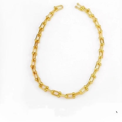 1 Piece Fashion U-shaped Lock Copper Patchwork Plating Bracelets Earrings Necklace