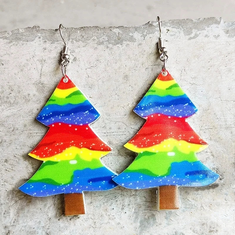 Cute Christmas Tree Gingerbread Arylic Women's Earrings 1 Pair