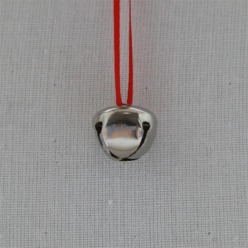 2.5cm Cross Bell Red Rope Necklace Pendant Diy Engraving Christmas Home Hanging Decoration Pendant Bell