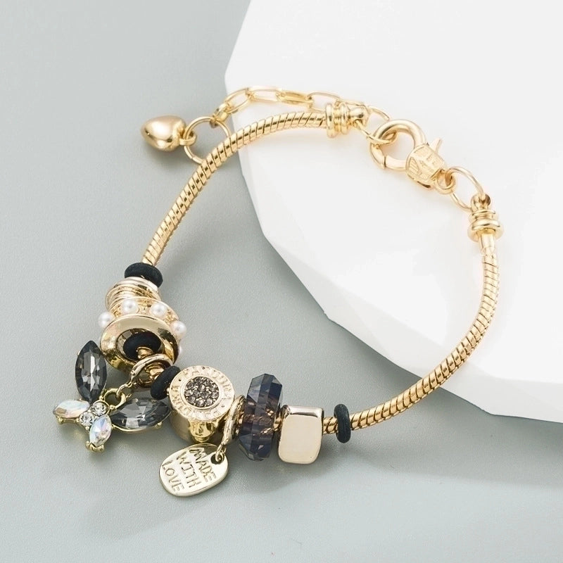 Fashion Geometric Butterfly Copper Artificial Rhinestones Bracelets