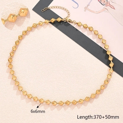 Modern Style Minimalist Round Oval Solid Color 304 Stainless Steel 18K Gold Plated Polishing Plating Necklace