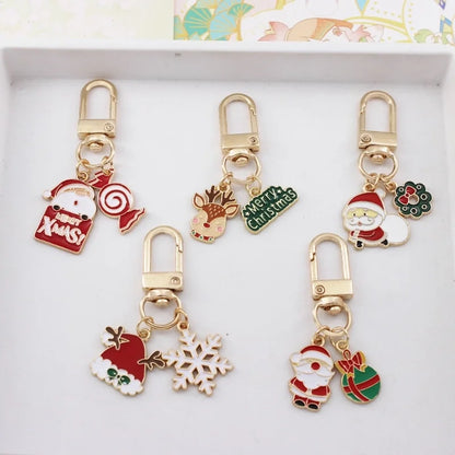 Cute Minimalist Santa Claus Zinc Alloy Christmas Unisex Keychain