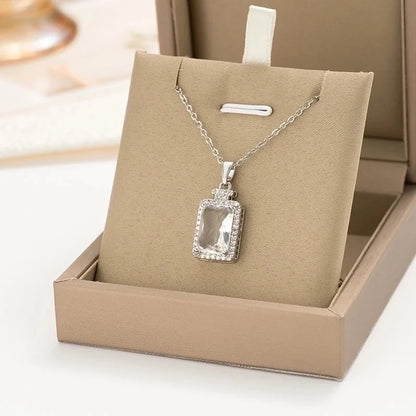 304 Stainless Steel Copper 18K Gold Plated K Gold Plated Inlay Heart Shape Wings Butterfly Zircon Pendant Necklace