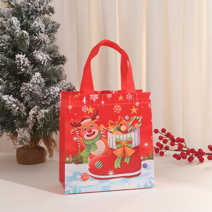 6 Pieces Christmas Gift Bag Children's Candy Gift Bag Non-woven Bag Cartoon Dirty-resistant Bag Christmas Handbag
