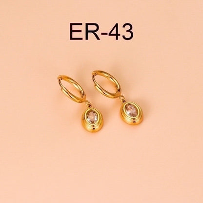 1 Pair Fashion Sector Heart Shape Tassel Gold Plated Inlay 304 Stainless Steel Zircon Stainless Steel Earrings