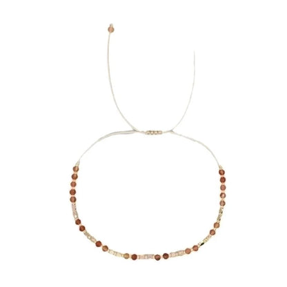 Casual Bohemian Round Natural Stone Rope Beaded Handmade Bracelets