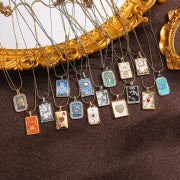 Vintage Style Minimalist Sun Moon Titanium Steel Copper Plating Pendant Necklace