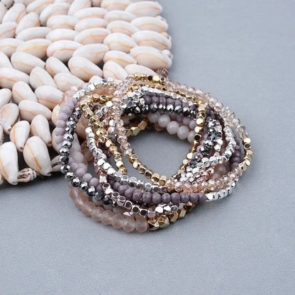 Minimalist Geometric Beaded Crystal Bracelets