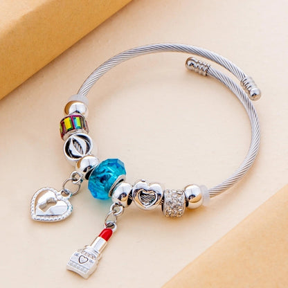 Casual Lady Lipstick Heart Shape Stainless Steel Bangle In Bulk