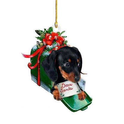 Cross-border Christmas Pendant Hanging Ornaments With Lanyard Christmas Tree Pendant Dachshund House Pendant Home Decorations