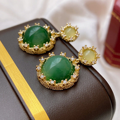 2 Pieces Mid-century Modern Round Geometric Copper Electroplating Earrings