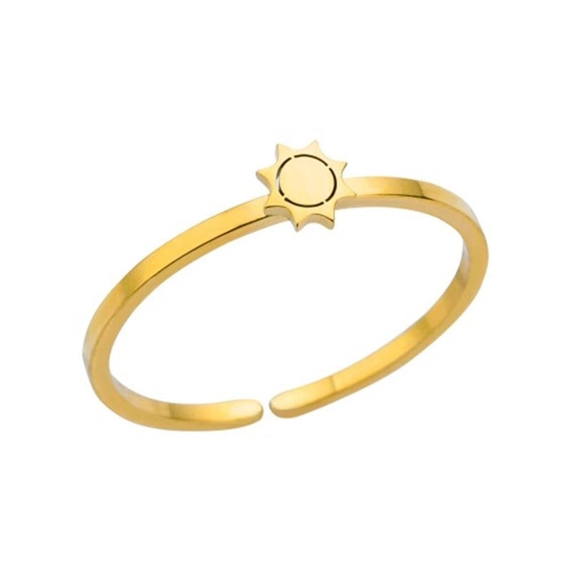 304 Stainless Steel Gold Plated Minimalist Plating Solid Color Rings