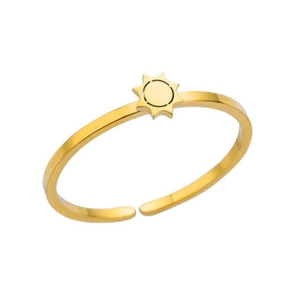 304 Stainless Steel Gold Plated Minimalist Plating Solid Color Rings