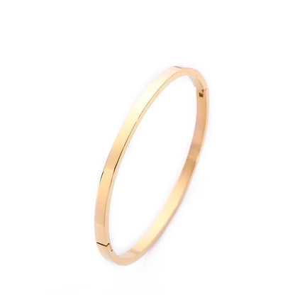 Modern Style Solid Color Stainless Steel 18k Gold Plated Bangle