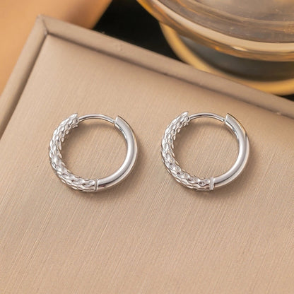 1 Pair Minimalist Geometric Round Solid Color Plating Titanium Steel Earrings Ear Studs
