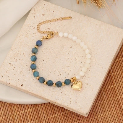 Copper 18K Gold Plated Beaded Heart Shape Bracelets Earrings Necklace