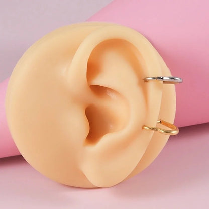 2 Pieces Ear Cartilage Rings & Studs Casual Vacation Minimalist Geometric Heart Shape 304 Stainless Steel Inlay Zircon 18K Gold Plated Lip Rings Ear Cartilage Rings & Studs