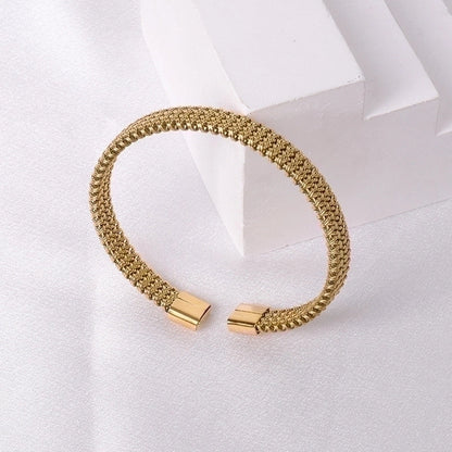 Casual Minimalist Solid Color Stainless Steel Plating Bangle