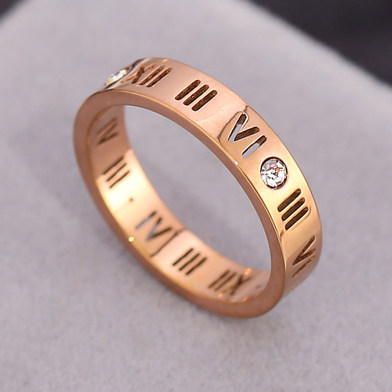 Women Geometric Titanium Steel 18K Gold Plated Rings